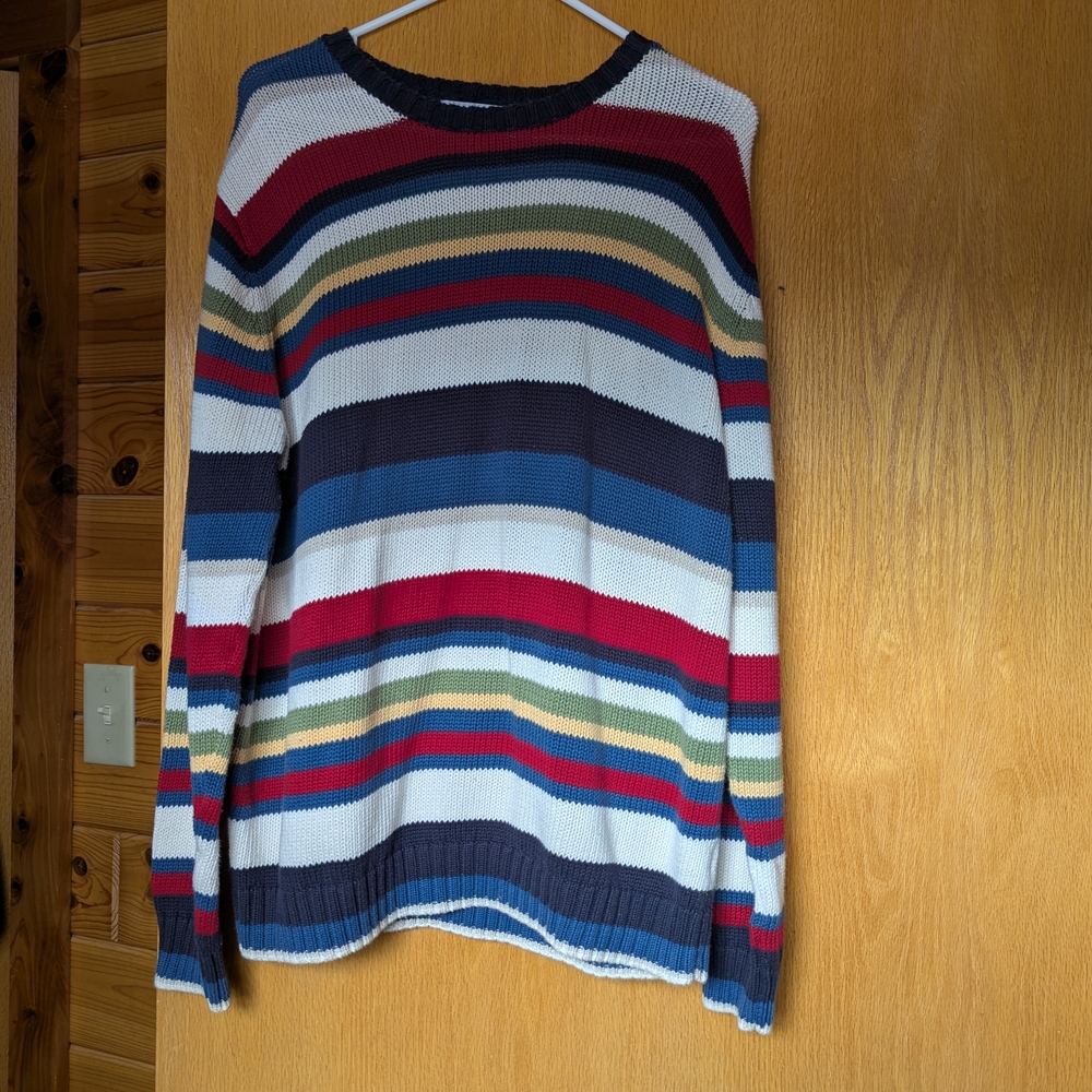 Cabin Creek  Colorful Striped Crewneck Sweater